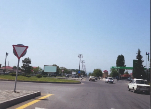 Billbord - Qəbələ. Qaraməryəm-İsmayıllı-Şəki yolu (Qəbələ Rayon Məhkəməsinin qarşısı)